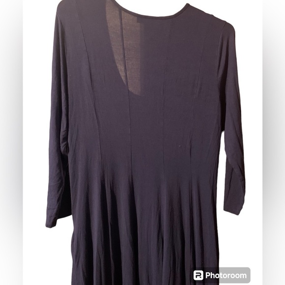 Euc 18/20 Ashley Stewart Navy Blue flowy A Line dress with front pockets! - Picture 4 of 5